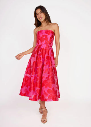 Catherine Red Azalea Organza Dress