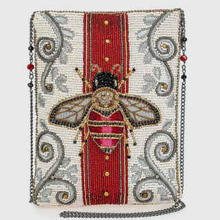 Royal Bee Beaded Motif Mini Crossbody Handbag
