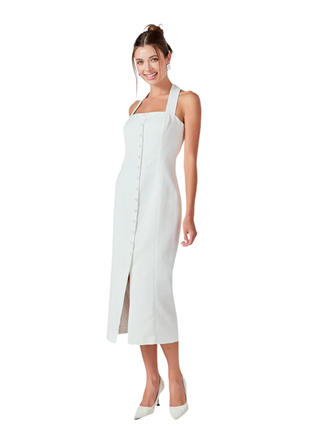 Linen Halter Neck Midi Dress Monkee's of Lake Norman Linen Halter Neck Midi Dress Monkee's of Lake Norman