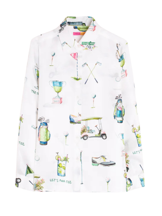 White Shirt Golf Print