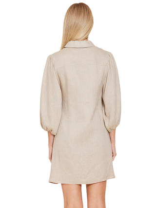Linen Exagerrated Sleeve Dress