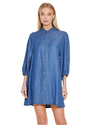 Denim Exaggerated Sleeve Tunic Dress