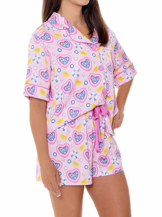 Silky Pool Party Short Sleeve Short Pajama Set