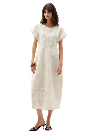Novelty Abstract Print Cocoon Dress