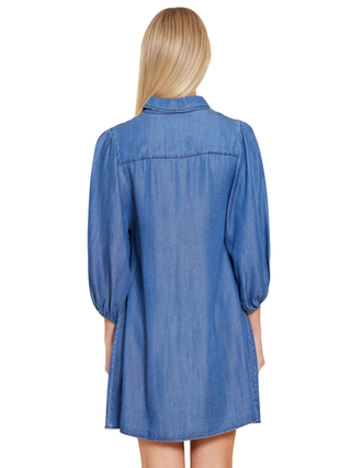 Denim Exaggerated Sleeve Tunic Dress