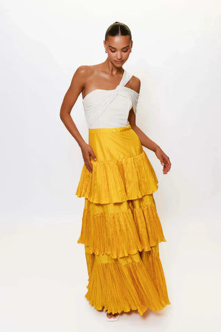 Hutch Rhea Asymmetrical Tiered Maxi Dress