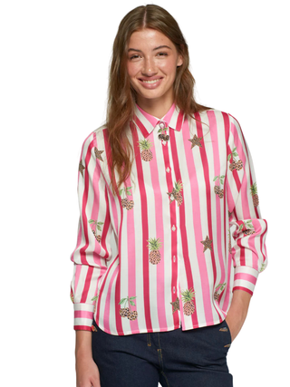 Stripe Leopard Pineapple Shirt
