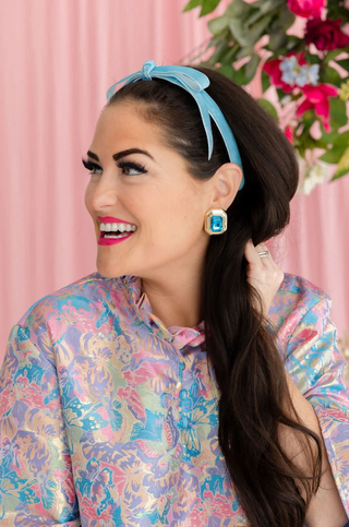 Thin Velvet Ribbon Bow Headband