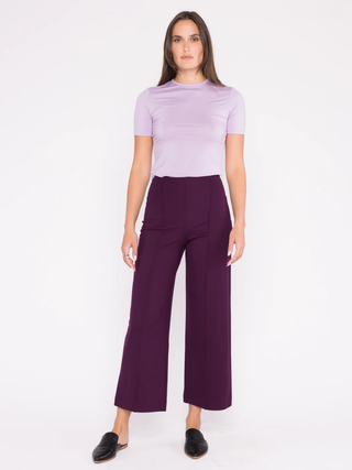Ponte Knit Straight Leg Cropped Pant