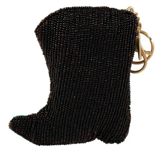 Kickin' Around Beaded Cowboy Boots Coin Purse Key Fob