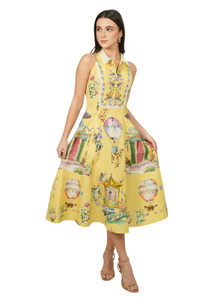 Cavira Collared Halter Midi Dress