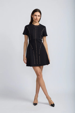 Copper Studded Scuba Dress
