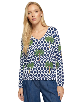 Palm Tree Print Sweater