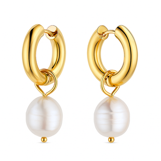 Ellie Vail Melrose Mini Hoop Pearl Earring