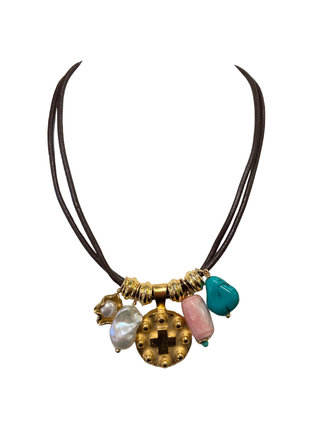 Maderia Mutli Charm Cord Necklace