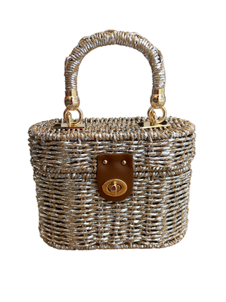 Woven Top Handle Box Bag