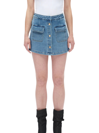 High Rise Culottes Denim Skirt