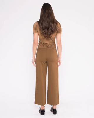 Ponte Knit Straight Leg Cropped Pant