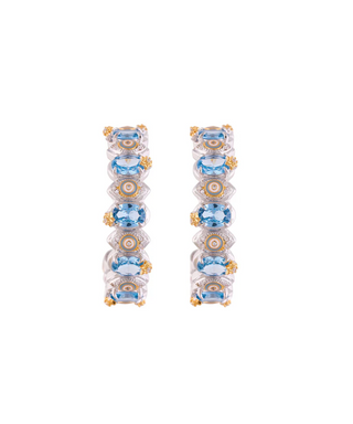 Senda Turkish Eye Nilo Aqua Hoop Earrings