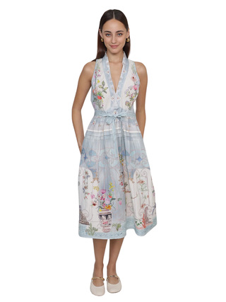 Nysa Pleated Halter Midi Dress