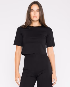 Ponte Knit Short Sleeve Top