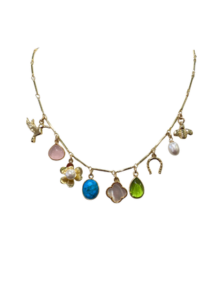 Bella Multi Charm Bar Chain Necklace