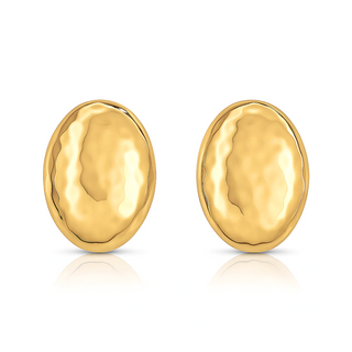 Ira Hammered Oval Earring