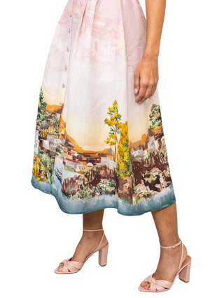 Via Knotch Collar Midi Dress