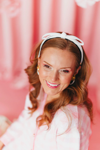 Thin Velvet Ribbon Bow Headband