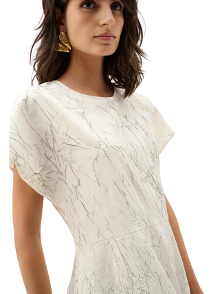Novelty Abstract Print Cocoon Dress