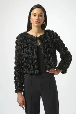 Rosette Faux Fur Bolero