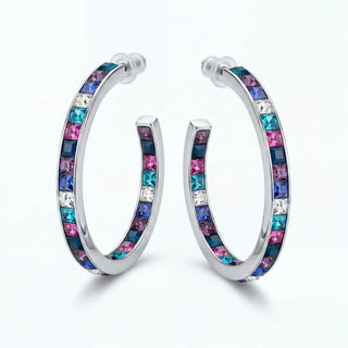 Multi Swarovski Crystal Hoops